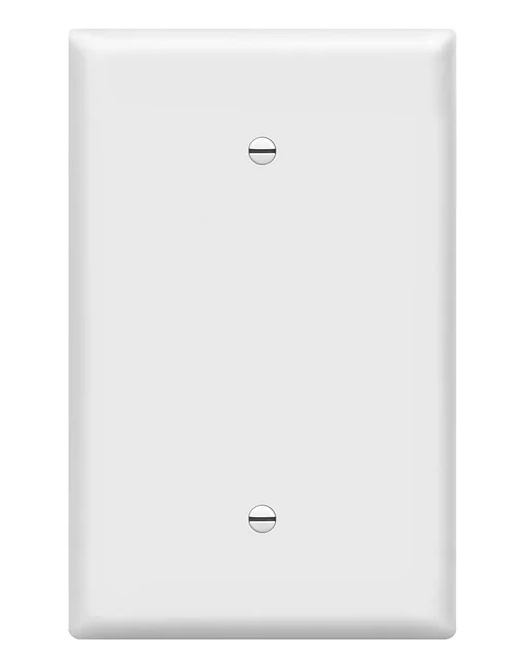 Enerlites 8801O-W Blank Device Wall Plate, Jumbo Blank Cover, Gloss Finish, Oversized-Size 1-Gang, Polycarbonate Thermoplastic, White