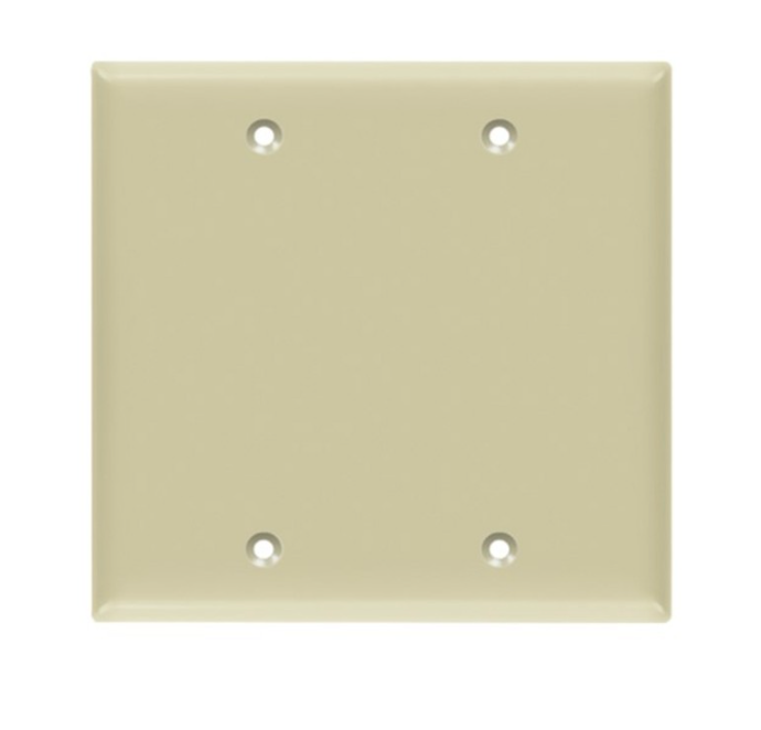 Enerlites 8802-I Blank Cover Two-Gang Wall Plate, Ivory Finish