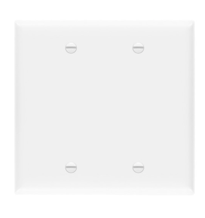 Enerlites 8802-W Double Blank Cover Two-Gang Wall Plate, White Finish