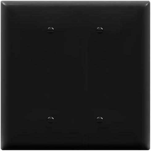 Enerlites 8802O-BK 2-Gang Blank, Oversize, Plastic Wall Plates, Black