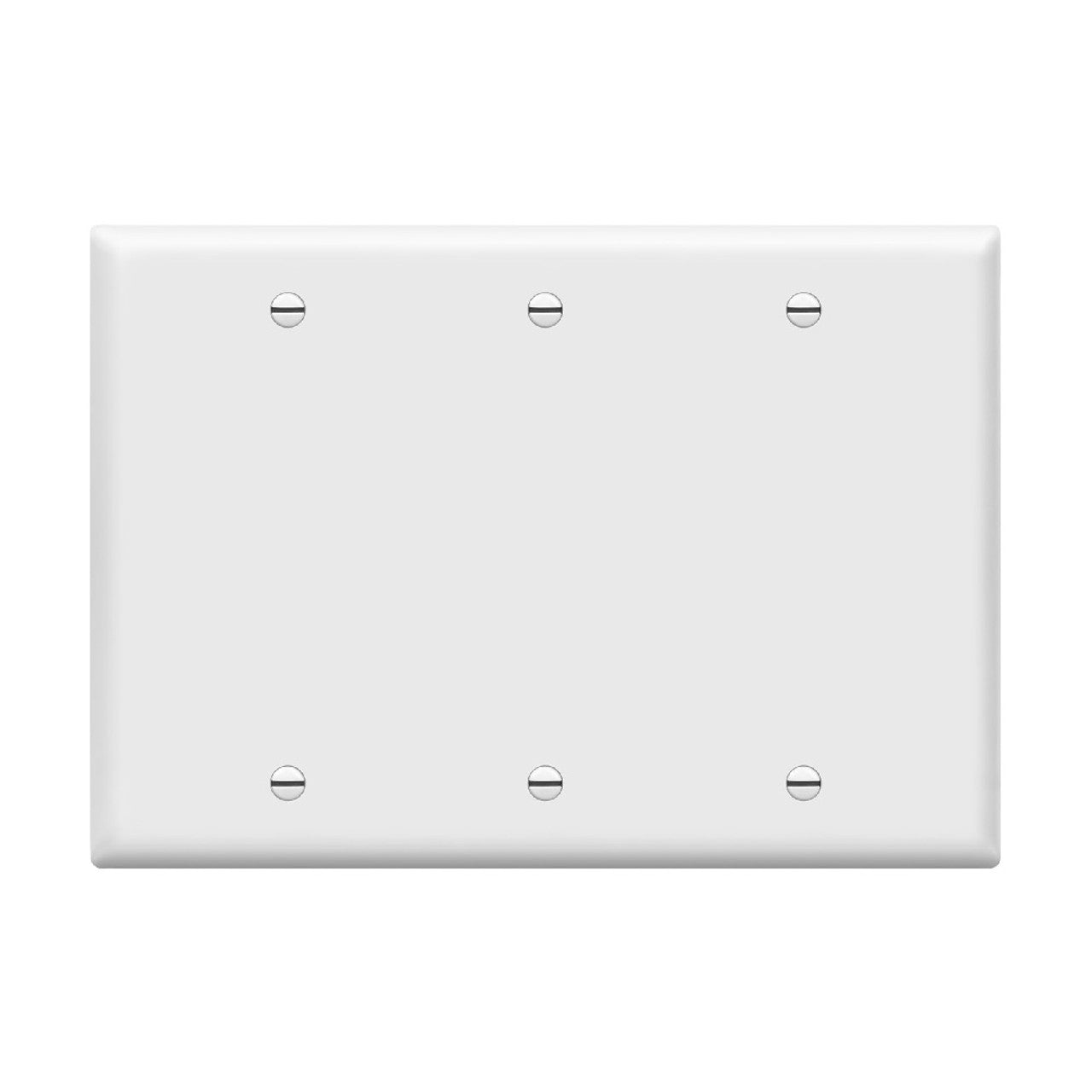 Enerlites 8803-BK 3-Gang Standard Wall Plate, Blank, Thermoplastic, Black
