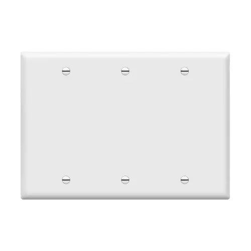 Enerlites 8803-LA 3-Gang Standard Wall Plate, Blank, Thermoplastic, Light Almond