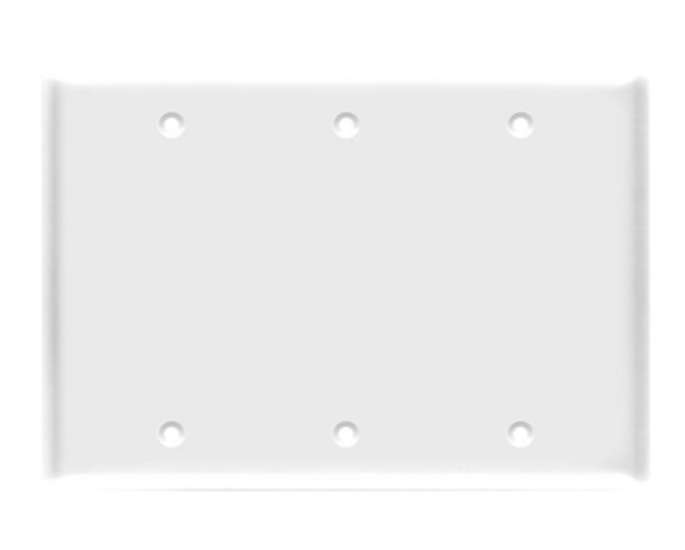 Enerlites 8803-W Blank Cover Three-Gang Wall Plate, White Finish