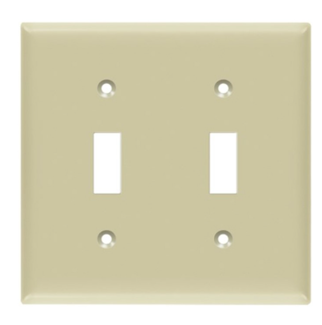 Enerlites 8812-I Toggle Switch Two-Gang Wall Plate, Ivory