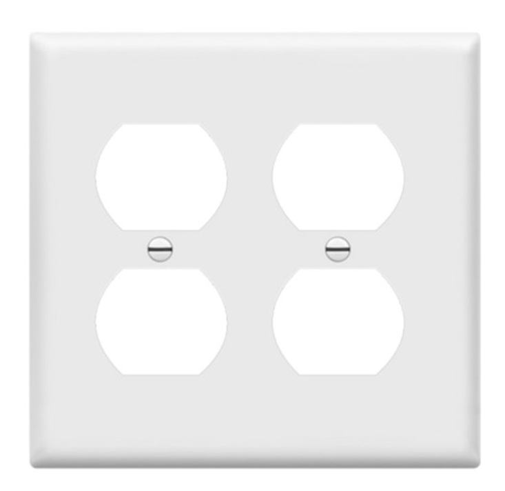 Enerlites 8822-W Duplex Receptacle Two-Gangs Wall Plate, White