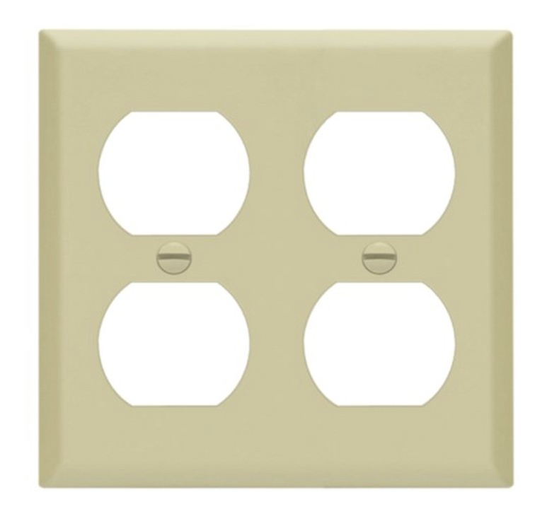 Enerlites 8822M-I Duplex Receptacle Two-Gang Wall Plate, Mid-Size, Ivory