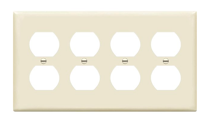 Enerlites 8824-LA Quad Duplex Receptacle Four-Gang Electrical Outlet Wall Plate, Light Almond