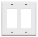 Enerlites 8832-W Double Decorator/ GFCI Two-Gang Wall Plate, White