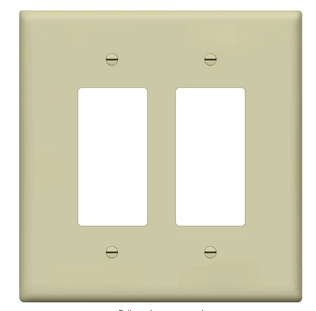 Enerlites 8832O-I Double Decorator Switch Cover, Two-Gang Over-Size Wall Plate, Ivory