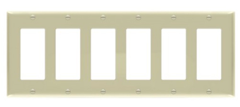 Enerlites 8836M-I Decorator Switch Cover, Mid-Size Six Gang Outlet Wall Plate, Ivory