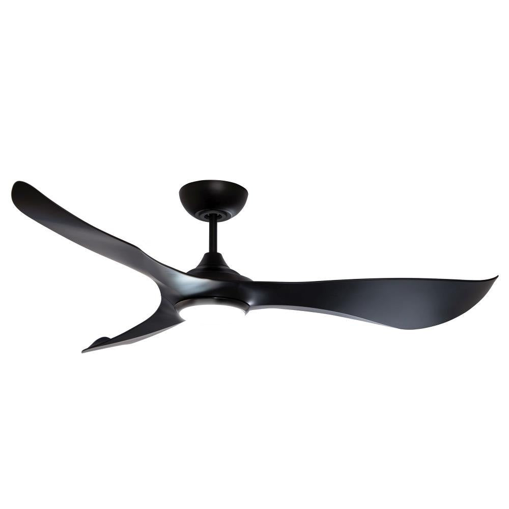 Maxim Lighting 88755WTBK Keanu 56 inch White/Black Outdoor Ceiling Fan with Light Kit