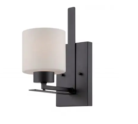 Nuvo 60-5301 Parallel Vanity Light Fixture, Mountable, 1-Light, Aged Bronze