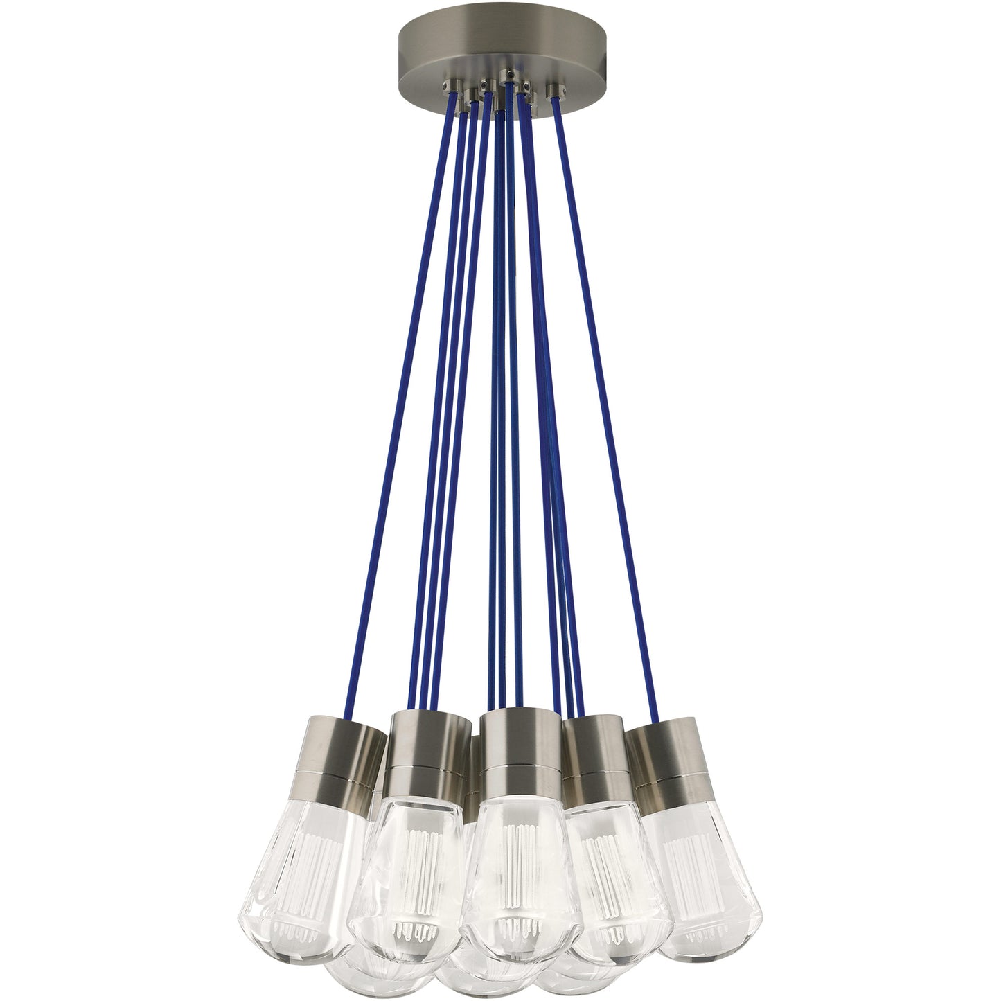 Visual Comfort Architectural 700TDALVPMC11US-LED930 Sean Lavin Alva LED 3.6" 11-Light Satin Nickel Pendant Blue Cord LED 90 CRI 3000K