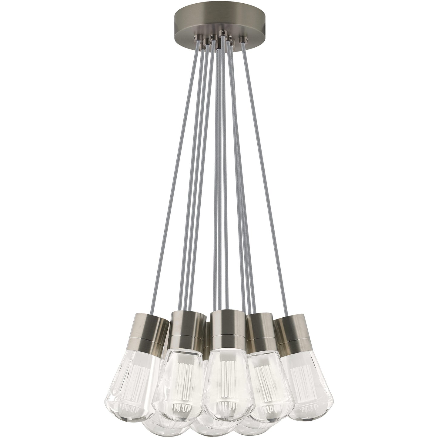 Visual Comfort Architectural 700TDALVPMC11YS-LED930 Sean Lavin Alva LED 3.6" 11-Light Satin Nickel Pendant Gray Cord LED 90 CRI 3000K