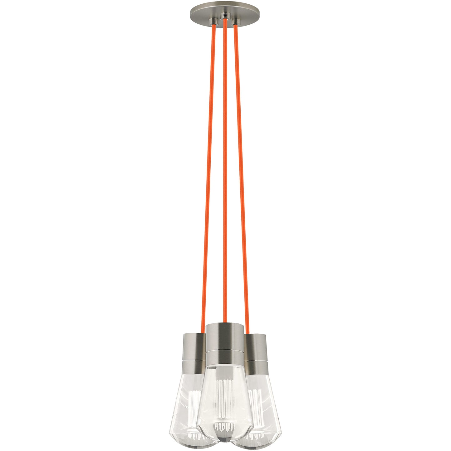 Visual Comfort Architectural 700TDALVPMC3RS-LEDWD Sean Lavin Alva LED 3.6" Pendant Satin Nickel 27W 3000K–2200K 90 CRI Red Cord