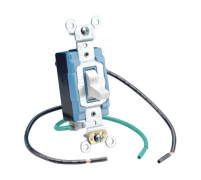 Leviton 1241-W Single Pole Toggle Switch, 15A, Voltage 120/277V, Leaded White
