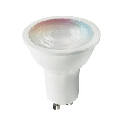 SATCO S11278 LED MR16 Bulb, Dimmable, GU10, Wattage 5.5W, Lumens 385 lm, Voltage 120V, Starfish IOT, Clear