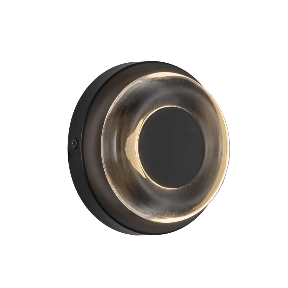 Kuzco Lighting WS97204-BK/CL Stephord 5 inch LED Wall Sconce in Black with Clear Glass Shade