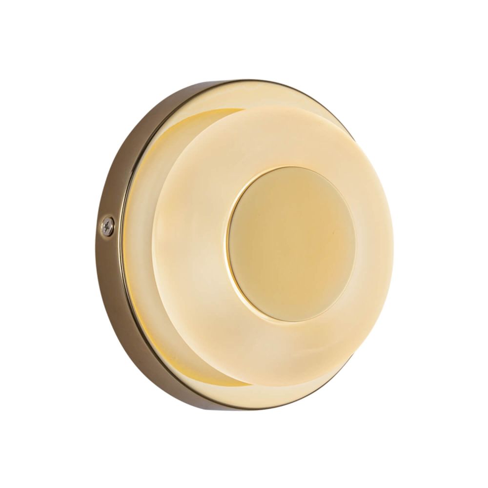 Kuzco Lighting WS97204-MRB/FR Stephord 5 inch LED Wall Sconce in Metallic Brass with Frosted Glass Shade