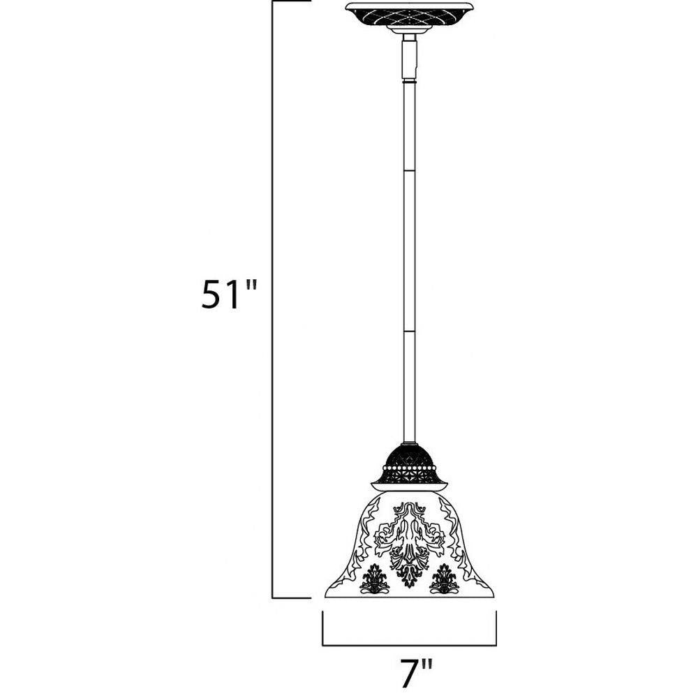 Maxim Lighting 91049SAOI Symphony Mini Pendant Ceiling Light Dimensions - 51 inch Height x 7 inch Width
