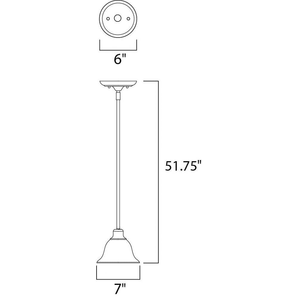 Maxim Lighting 91068MRKB Pacific Mini Pendant Dimensions Diagram