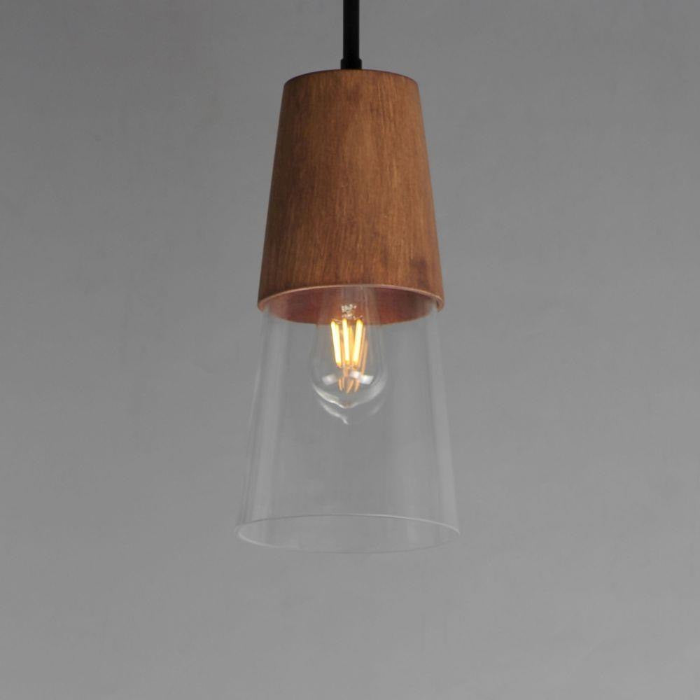 Maxim Lighting 91620CLWNBK Carpenter 1 Light 13 inch Walnut with Matte Black Mini Pendant Ceiling Light - Close-Up Detail