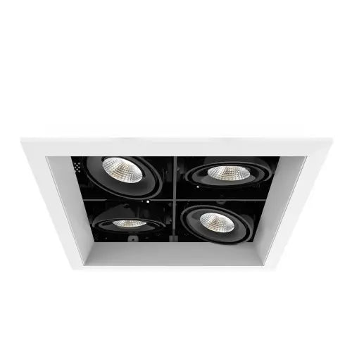 Eurofase Lighting TE164BLED-40-4-02 10-in LED Recessed Downlight, 4-Light, Wide, Color Temperature 4000K, Wattage 60W, Lumens 5156 lm, Voltage 120V, Black/White Finish