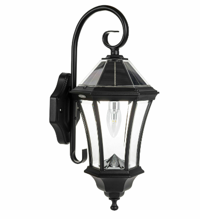 Gama Sonic 94BM50010 Victorian Morph Solar Wall Light, Black Finish