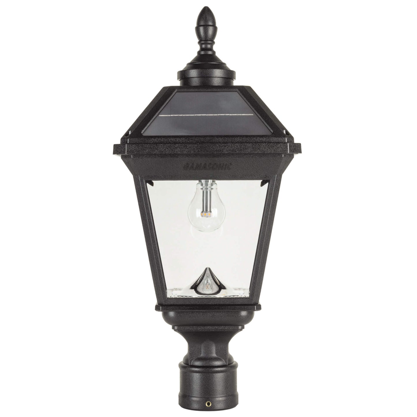 Gama Sonic 96B50012 Imperial Bulb II Solar Post Light with 3″ Fitter, Black Finish