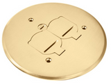 Enerlites 975517-C Brass 5.7 inches Diameter Flush Round Flilp-Lid Cover Plate W/ 20A Tamper-Resistant Duplex Receptacle