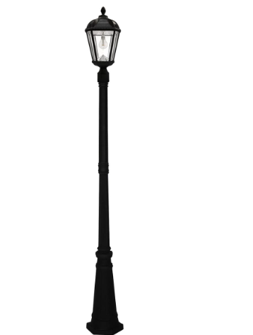Gama Sonic 98B001 Royal Bulb Solar Lamp Post – with Patented Solar Light Bulb – Single Lamp