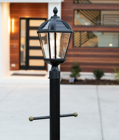 Gama Sonic 98B012 Royal Bulb Solar Post Light with Patented Solar Light Bulb – 3" Fitter