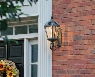 Gama Sonic 98B310 Royal Bulb Solar Wall Light with Patented Solar Light Bulb – Wall Mount - Weathered Bronze