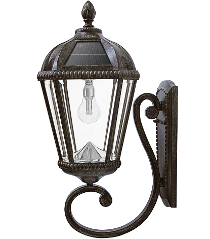 Gama Sonic 98B310 Royal Bulb Solar Wall Light with Patented Solar Light Bulb – Wall Mount - Weathered Bronze