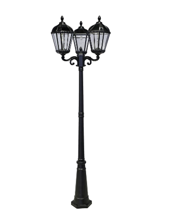 Gama Sonic 98B50003 Royal Bulb Solar Lamp Post with Patented Solar Light Bulb – Triple Lamps