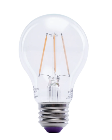 Feit Electric A19/TP/LED Clear Glass Purple A19 Dimmable LED Filament Light Bulb, Wattage 4.5W, Voltage 120V