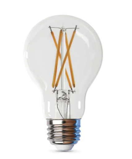 Feit Electric A800CL950CA/DD/LEDI A19 Daylight E26 Base Dusk to Dawn Filament LED Light Bulb, Color Temperature 5000K, Wattage 8.8W, Voltage 120V