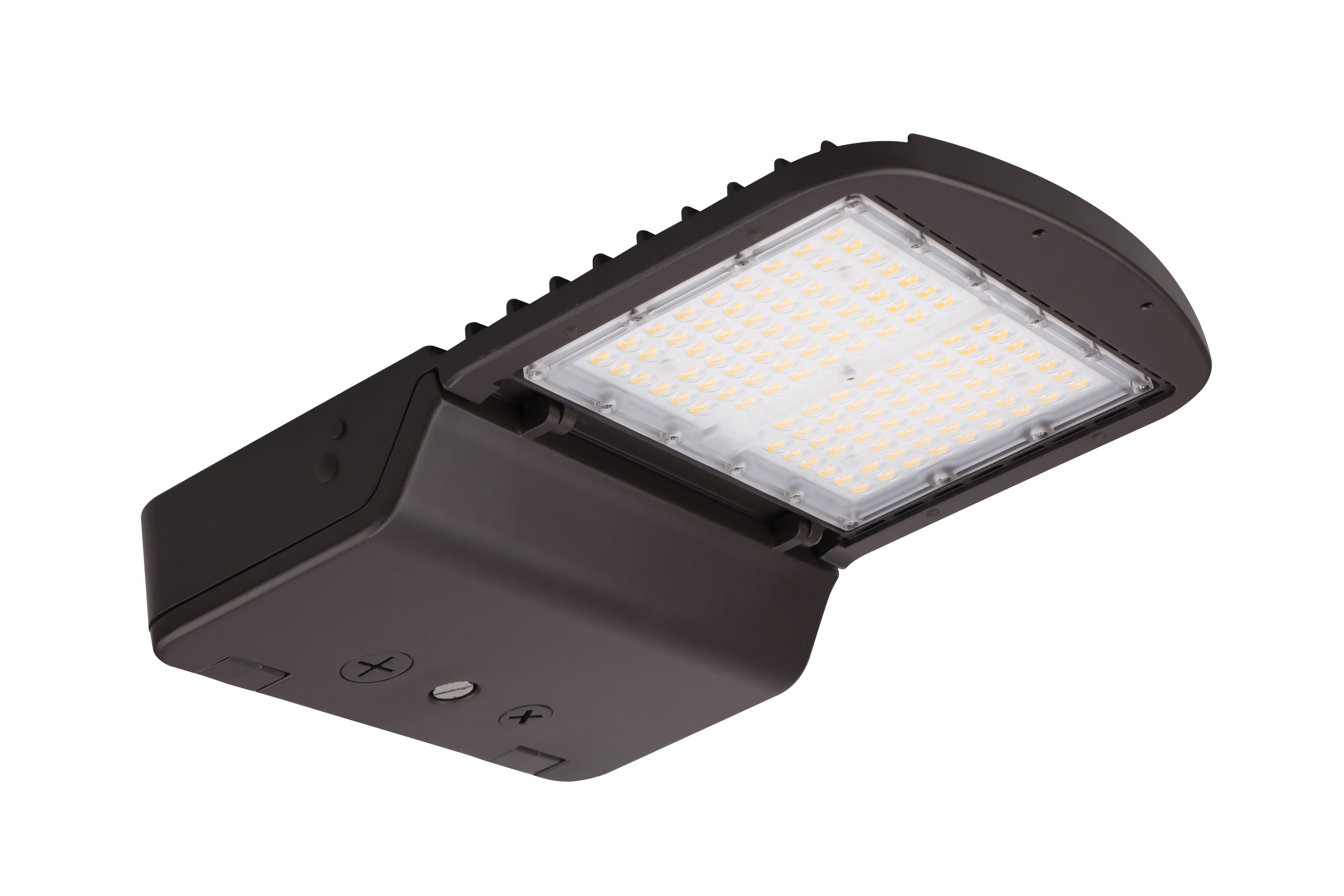 Eiko AAL1-PS100-50T5-U-PC6 AAL1 Area Light, PowerSet 100/80/60W, 5000K, Type 5 Lens, 120-277V, Dimming, Bronze, with 3-pin Nema Twist-lock Photocell