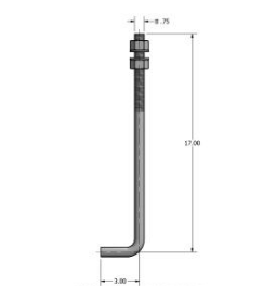 MaxLite AB-0.75X20KIT Mounting Accessories 0.75inch X 20 Galvanized Anchor Bolts