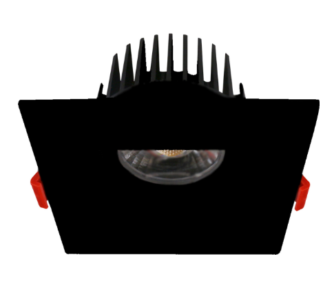 Lotus LED Lights AD-LED-4-S15W-27K-T4SB 4 Inch Recessed 15W LED Square Black Trim 2700K 910Lm 38 Degree Air-Tight 90 CRI