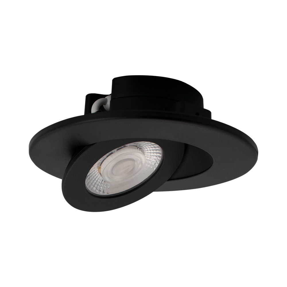 Lotus LED Lights AD-LED-4-S9W-5CCT-BK-MFG 4″ Multi Fit Floating Gimbal LED – 9W, 675-830 Lumens, 5CCT Adjustable, 36° Beam (Optional 15°/24°), 90° Tilt, Triac Dimming (10-100%), CRI 90+, Wet Rated, Black