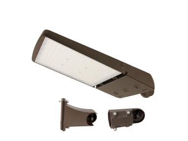 MaxLite AE100UMC-WCSB2RPC LED Area Light Wattage 100W/85W/75W, 120-277V, Manual Changeable T3/4/5, CCT 3000K/4000K/5000K Bronze, with Flex Arm & Slipfitter C-max, Nema 3-pin Photocontrol Receptacle