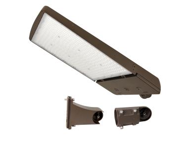 MaxLite AE200UMC-WCSB2CR LED Area Light Wattage 200W/175W/150W, 120-277V, Manual Changeable T3/4/5, CCT 3000K/4000K/5000K Bronze, with Upper Knuckle Attached with Flex Arm & Slipfitter with Cmax