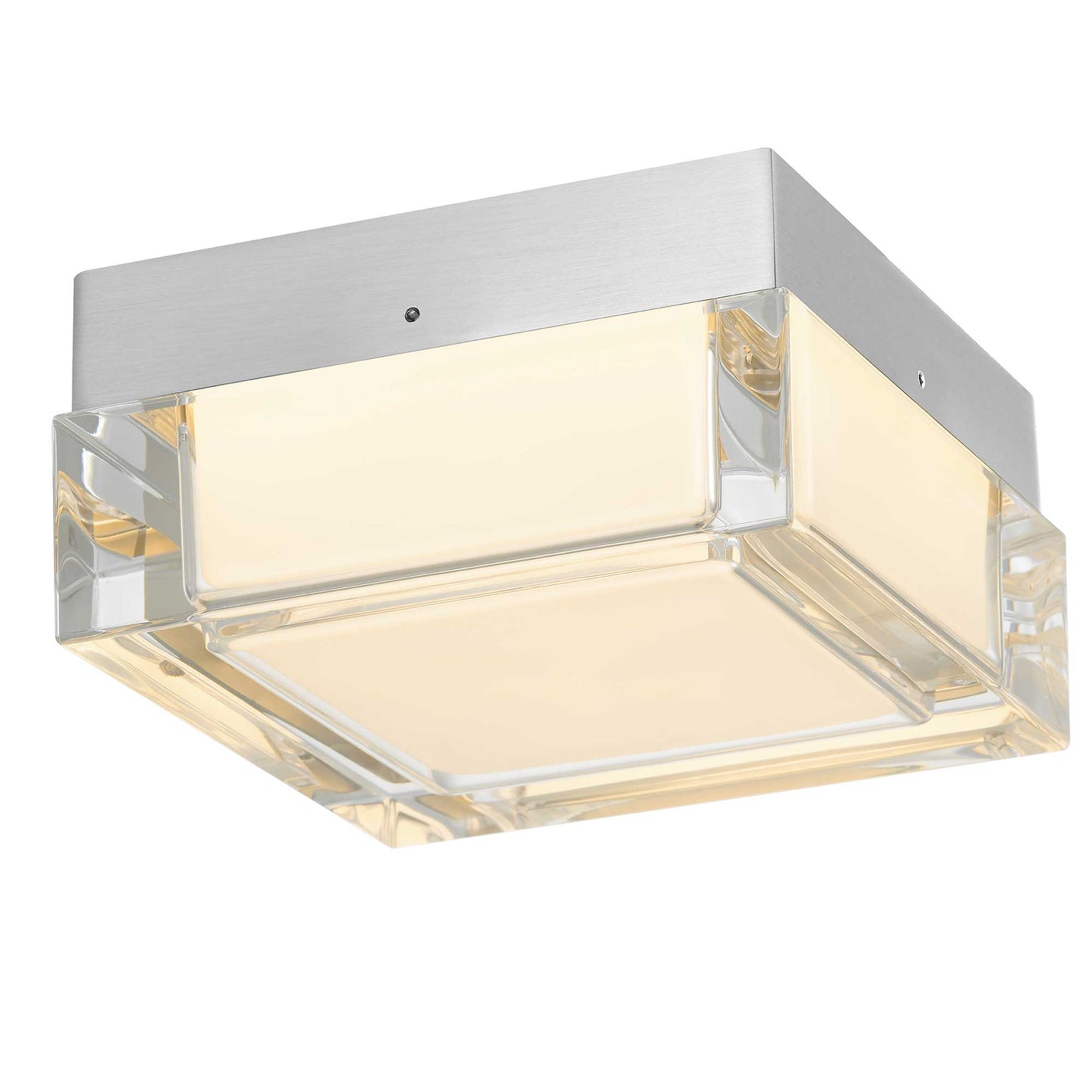 Alteck lighting AFM0019-3CCT-W-BSS Sunspot Square LED Flush Mount Ceiling Light With Modern Surface And Mount Fixture - Finish: Brushed Stainless Steel