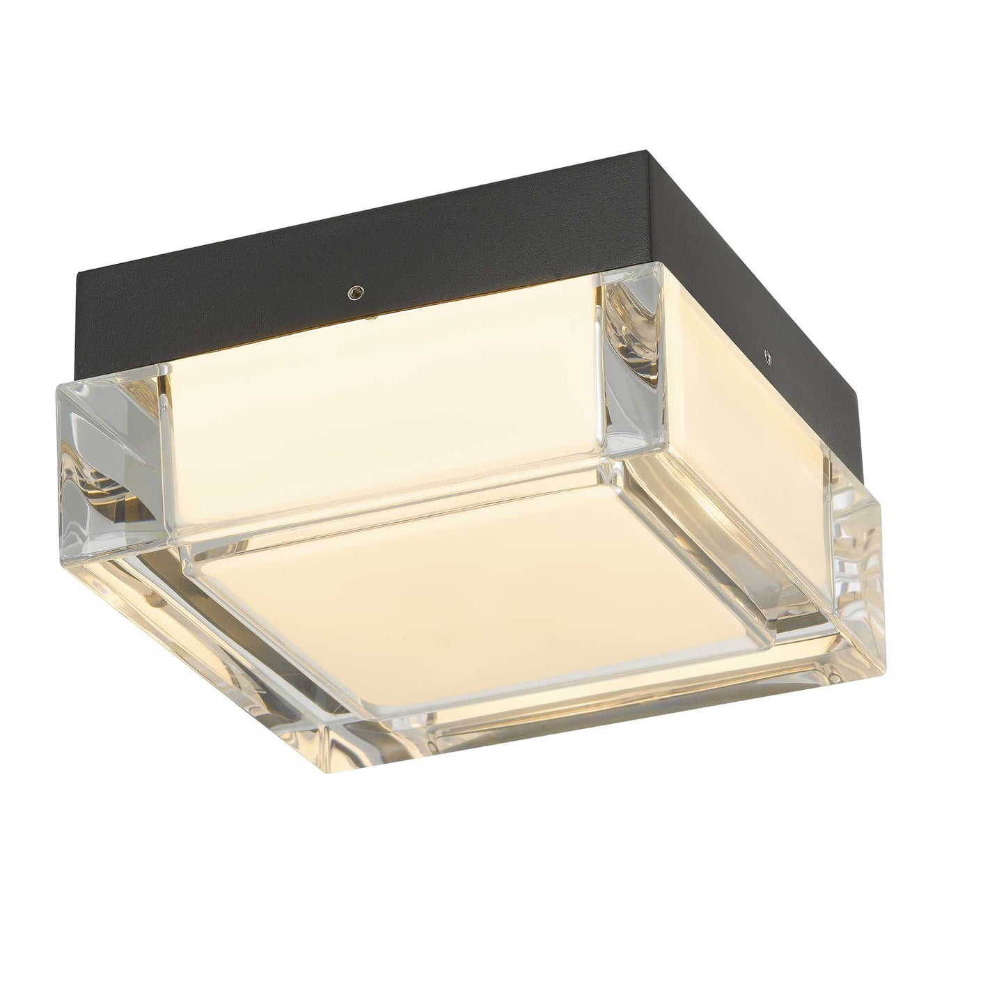 Alteck lighting AFM0019-3CCT-W-BK Sunspot Square LED Flush Mount Ceiling Light With Modern Surface And Mount Fixture - Finish: Sand Black