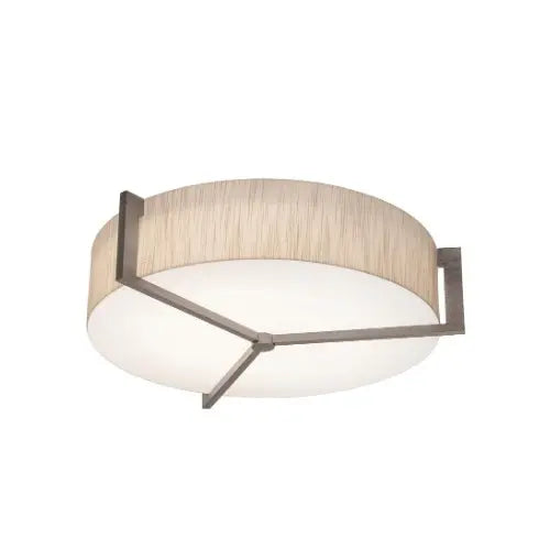 AFX LightingAPF1524MBWG-JT 17-in 25W Apex Flush Mount, 3-Light, E26, 120V, Weathered Gray/Jute