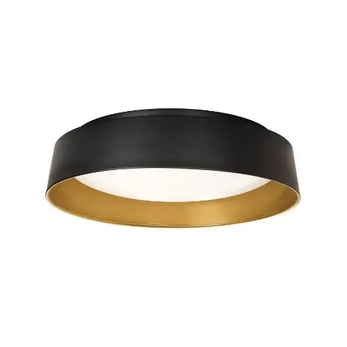 AFX Lighting DUNF20LAJUDBKGD 20-in 40W Duncan Flush Mount, 120V-277V, CCT Select, Black/Gold