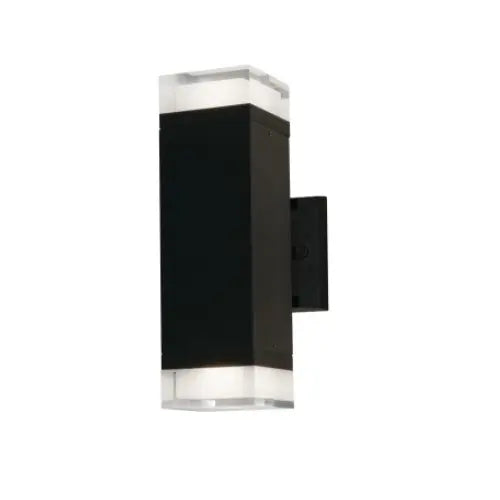 AFX Lighting EDDW0612LAJMVBK 24W LED Edmund Outdoor Wall Sconce, 2-Light, 120V-277V, Selectable CCT