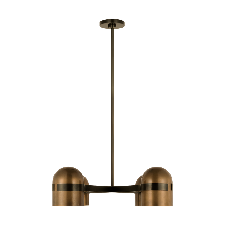 Visual Comfort Architectural AKCH33527BDZ/BWB Octavia Medium Chandelier - Blackened Bronze and Bright Worn Brass - 16.2W 2700K - 683 Lumens - CRI 90