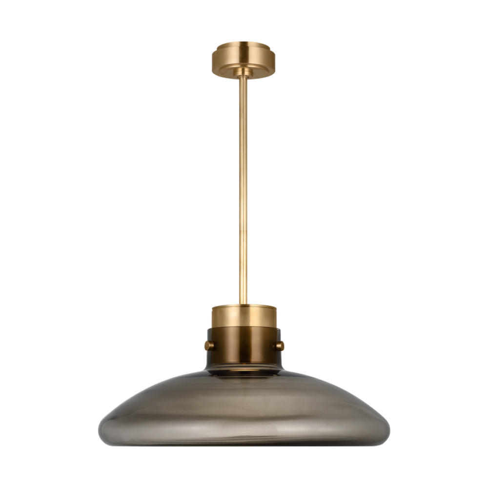 Visual Comfort Architectural AKPD593WDHABSM AvroKO Morgan LED Pendant Hand-Rubbed Antique Brass with Smoke Glass 3000K–1800K